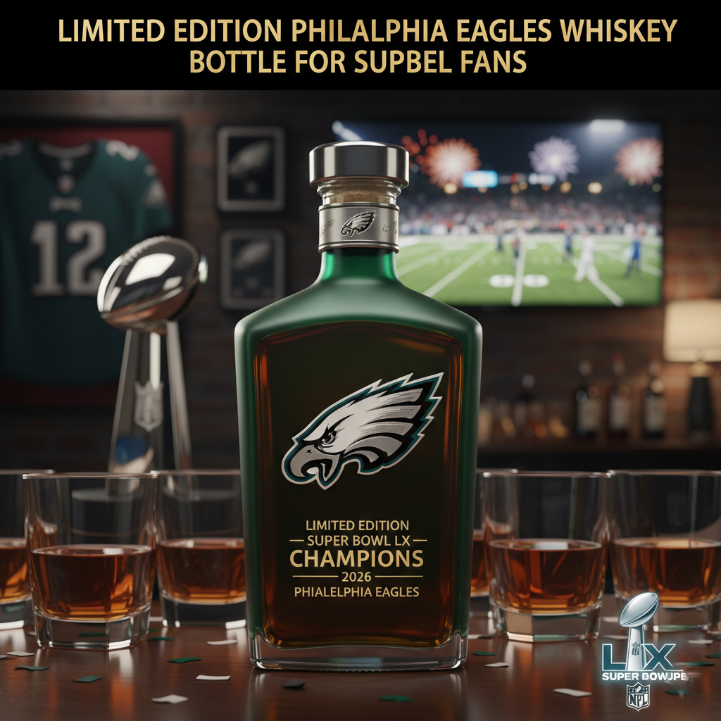 Eagles Whiskey Bottle Super Bowl